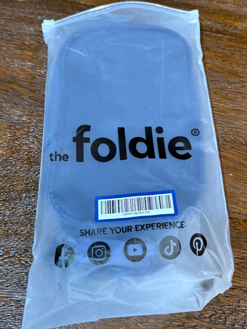 The Foldie Cosmetic Toiletry Travel Bag Navy Blue NEW